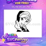 Free Smiling Anna Free Braided Hair Frozen Free SVG 8 - Instant Download