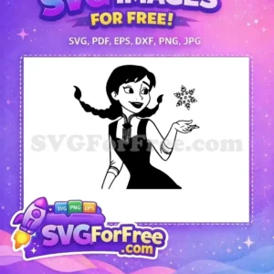 Free Anna with Snowflake Free Braided Hair Frozen Free SVG