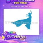 Free Flowing Dress Free Elsa Silhouette Frozen Free SVG - Instant Download