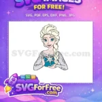 Free Smiling Elsa Free Snowflake Detail Frozen Free SVG 4 - Instant Download