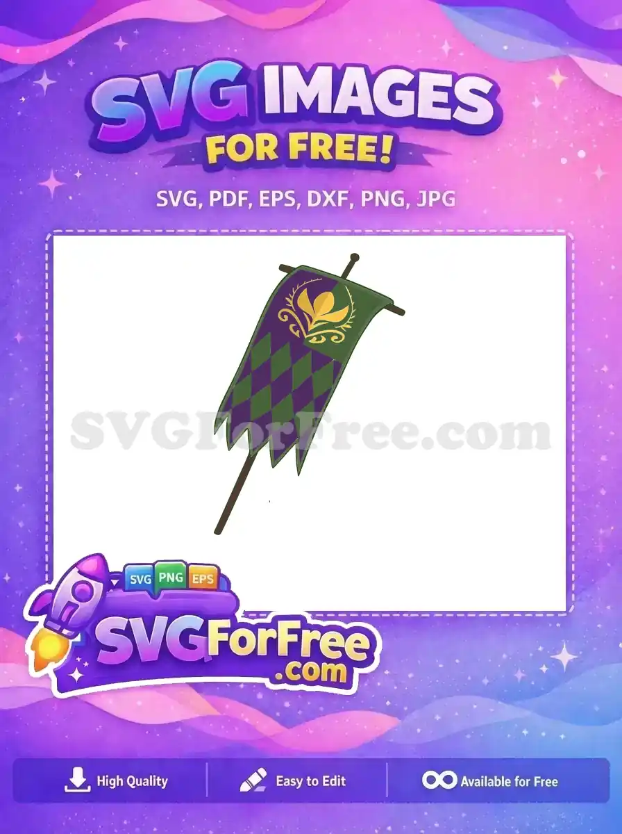 Free Purple Green Diamond Banner Free Golden Details Frozen Free SVG