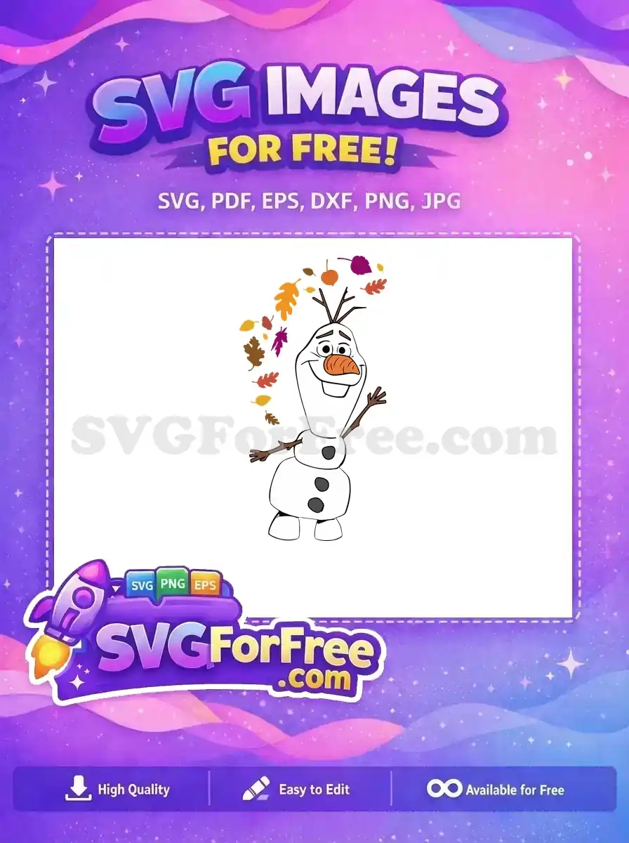 Free Smiling Olaf Free Autumn Leaves Frozen Free SVG