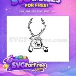 Free Reindeer Tongue Out Free Goofy Expression Frozen Free SVG - Instant Download