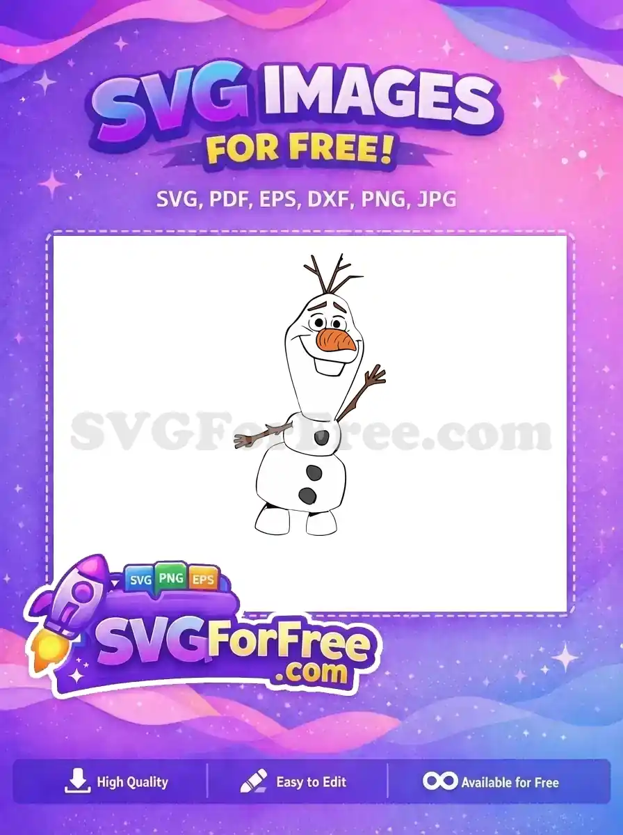 Free Smiling Olaf Free Carrot Nose Frozen Free SVG 6