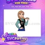 Free Smiling Anna Free Braided Hair Frozen Movie Free SVG 2 - Instant Download