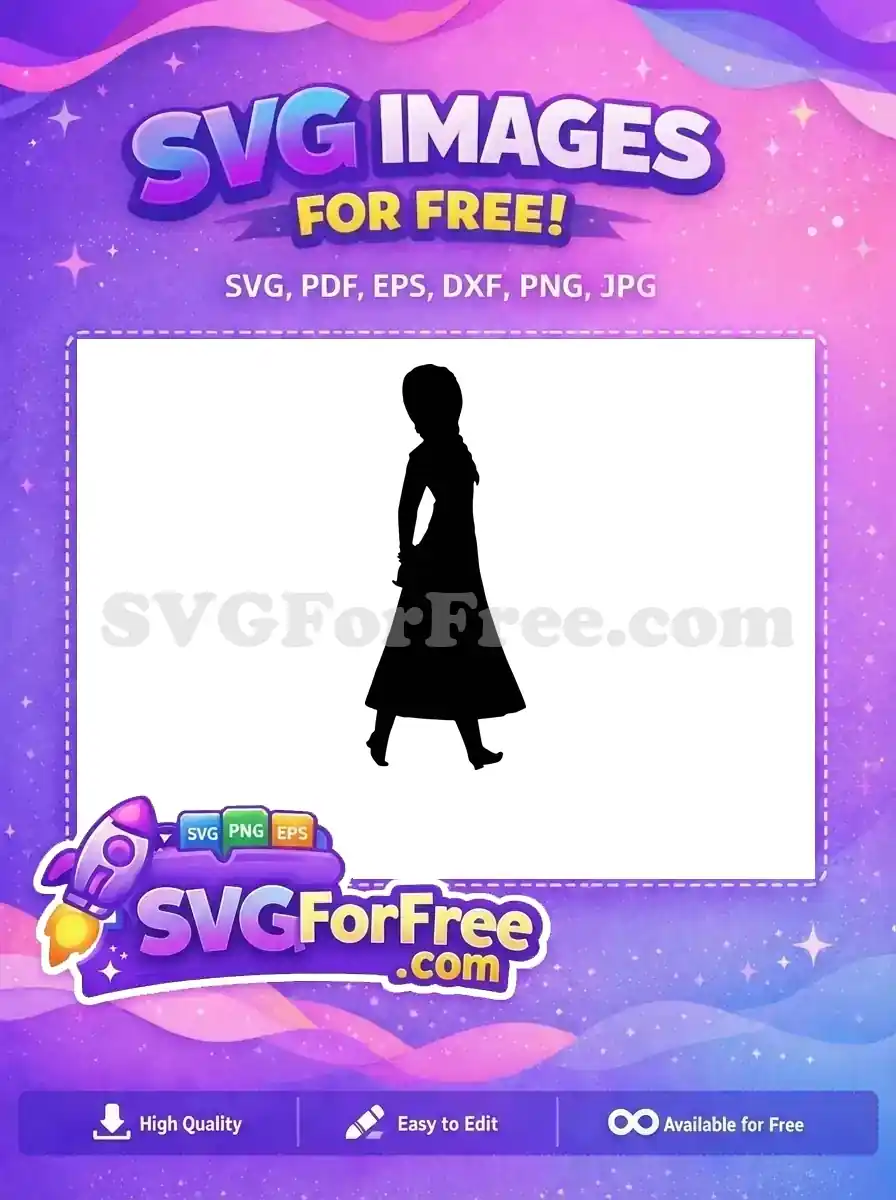 Free Braided Silhouette Free Side Pose Frozen Free SVG