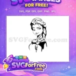 Free Smiling Elsa Face Free Braided Hair Frozen Free SVG - Instant Download