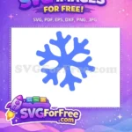 Free Light Blue Snowflake Free Simple Design Frozen Free SVG - Instant Download