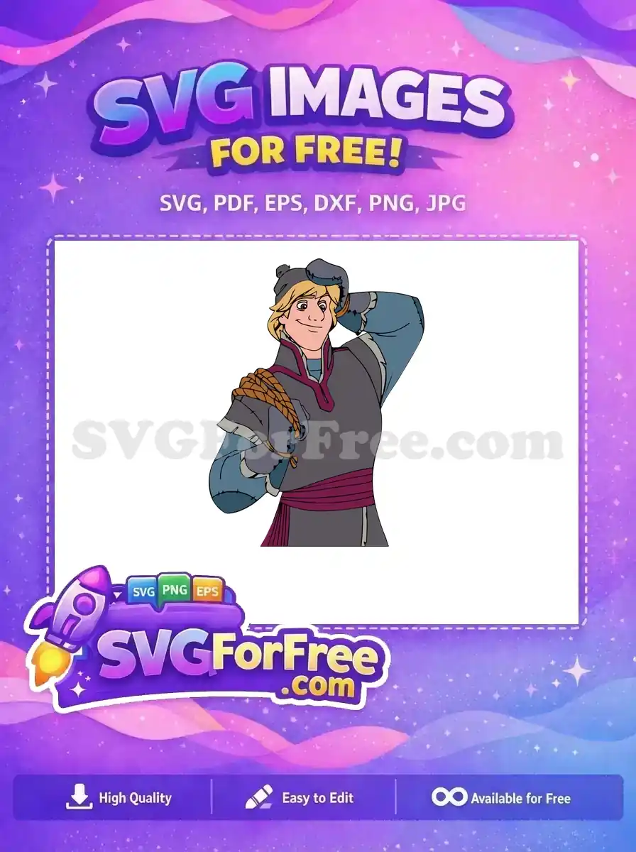Free Kristoff Blond Hair Free Rope Detail Frozen Free SVG 1