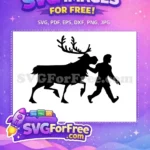 Free Kristoff Walking Free Sven Silhouette Frozen Free SVG - Instant Download