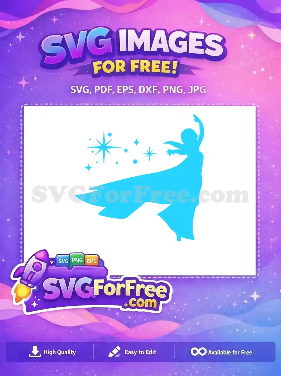 Free Elsa Silhouette Free Blue Dress Frozen Free SVG