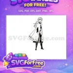 Free Anna Ponytail Free Flowing Hair Frozen Free SVG - Instant Download