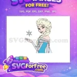 Free Elsa Winking Free Snowflake Detail Frozen Free SVG - Instant Download