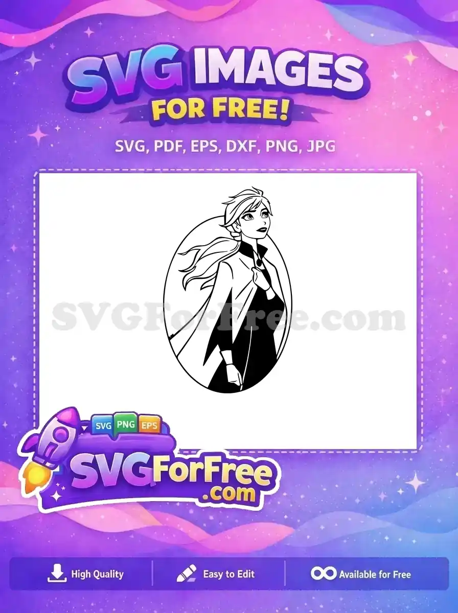 Free Elsa Smiling Free Snowflake Detail Frozen Free SVG 2