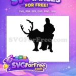 Free Reindeer Silhouette Free Anna Riding Frozen Free SVG - Instant Download