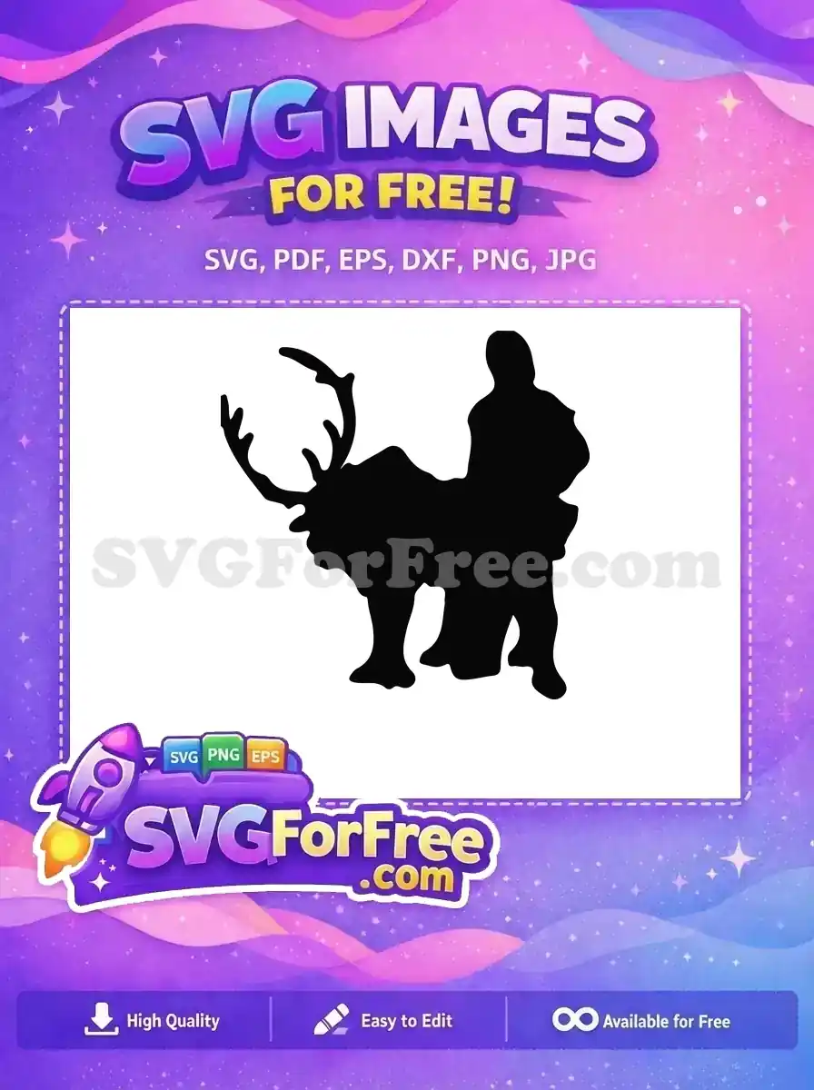 Free Reindeer Silhouette Free Anna Riding Frozen Free SVG