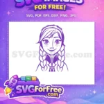 Free Smiling Anna Free Braided Hair Frozen Free SVG 1 - Instant Download