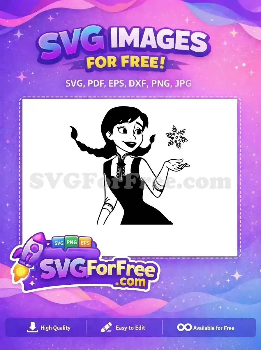 Free Braided Hair Free Snowflake Black FROZEN Free SVG