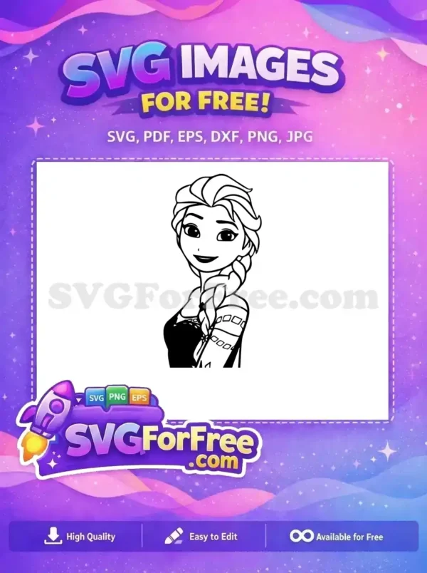 Free Anna Smiling Free Elsa Snow Frozen Free SVG 1