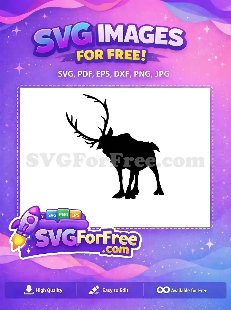 Free Silhouette Antler Free Reindeer SVG Frozen Free SVG