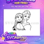 Free Smiling Elsa Free Anna Braided Hair Frozen Free SVG 1 - Instant Download