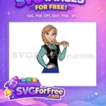 Free Smiling Anna Free Braided Hair Frozen Free SVG 4 - Instant Download