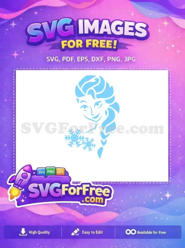 Free Smiling Elsa Free Snowflake FROZEN SVG Free SVG