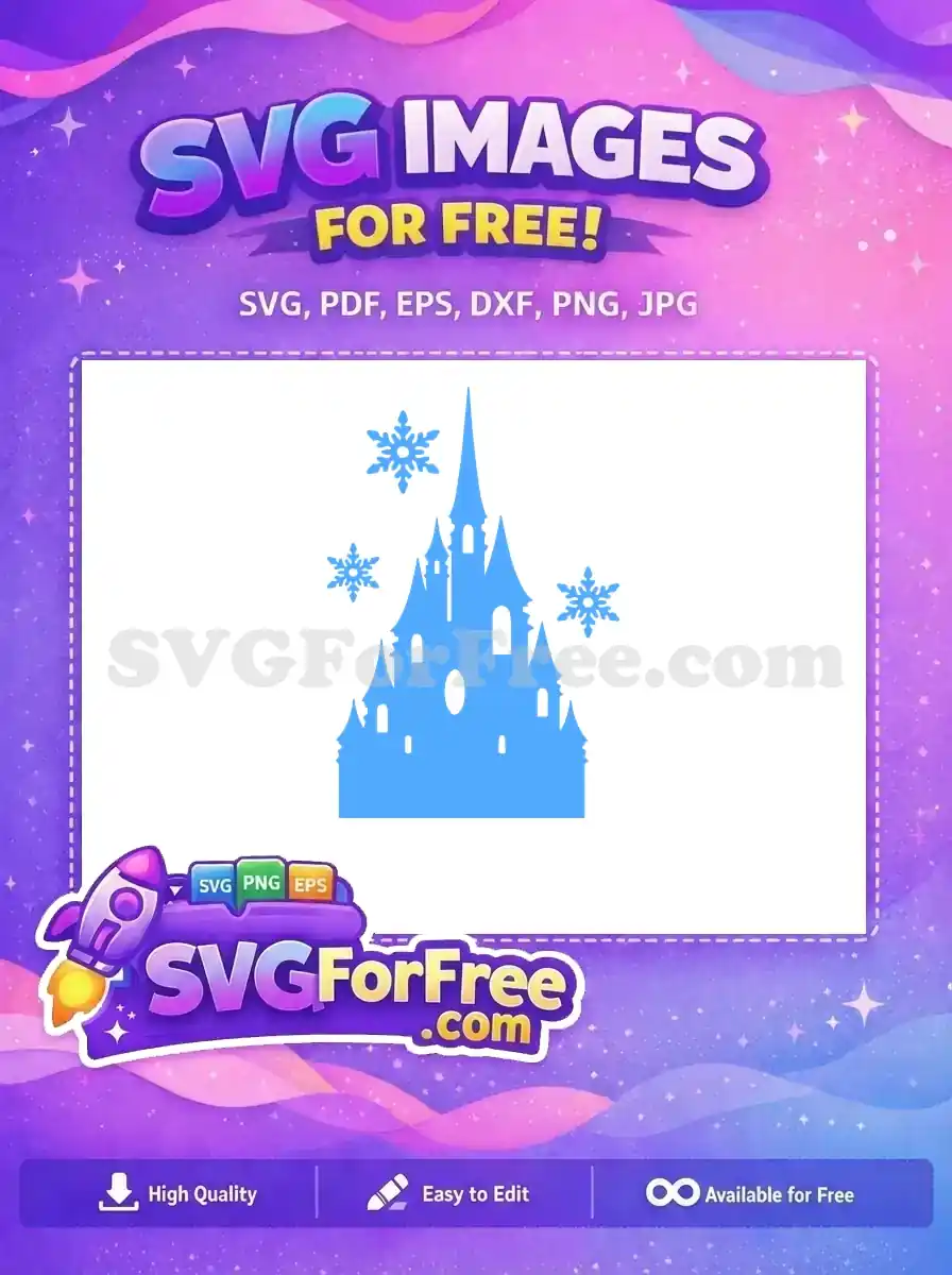 Free Blue Snowflake Free Castle Silhouette Frozen Free SVG 1