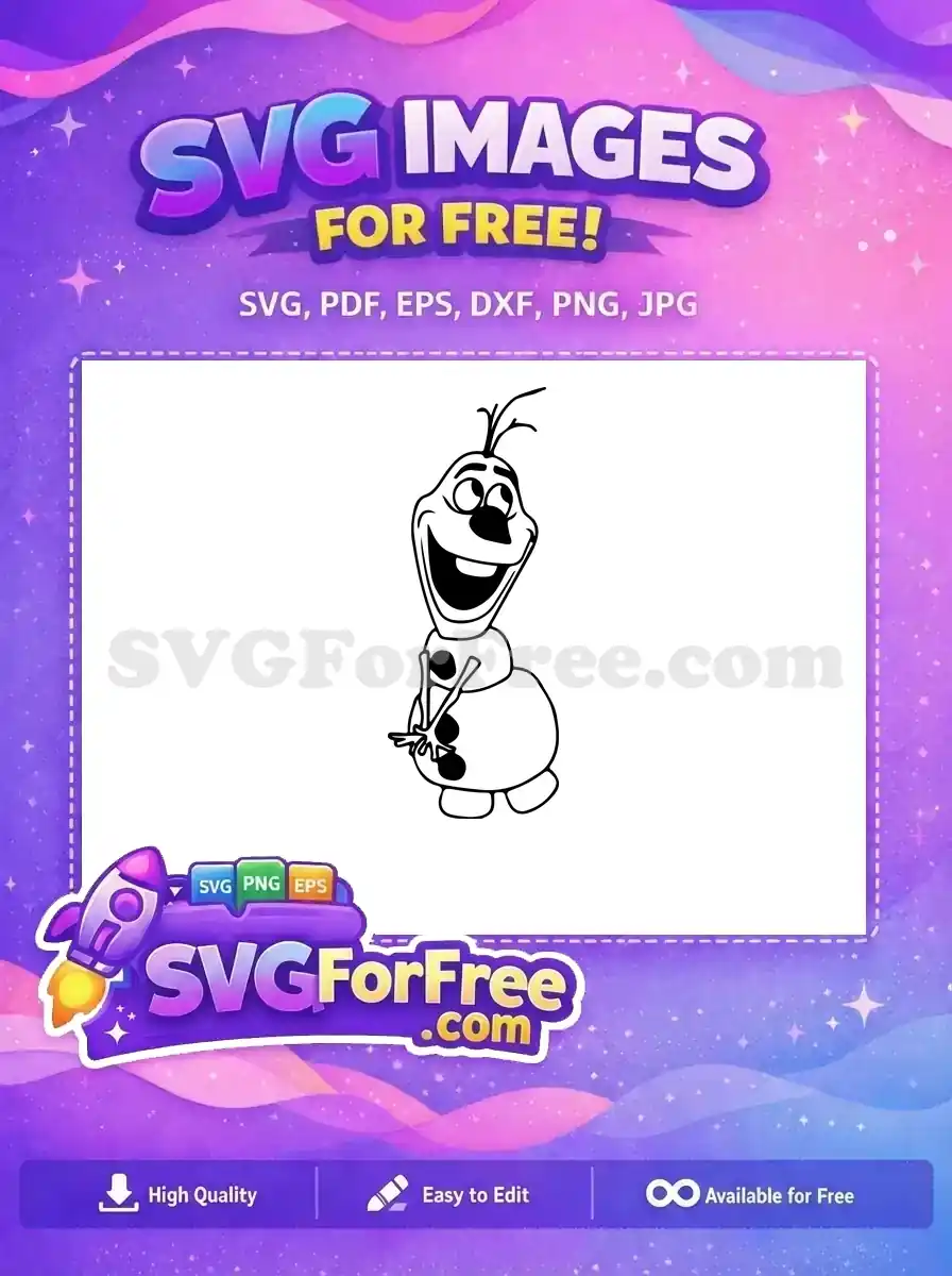 Free Cheerful Snowman Free Goofy Expression Frozen Free SVG