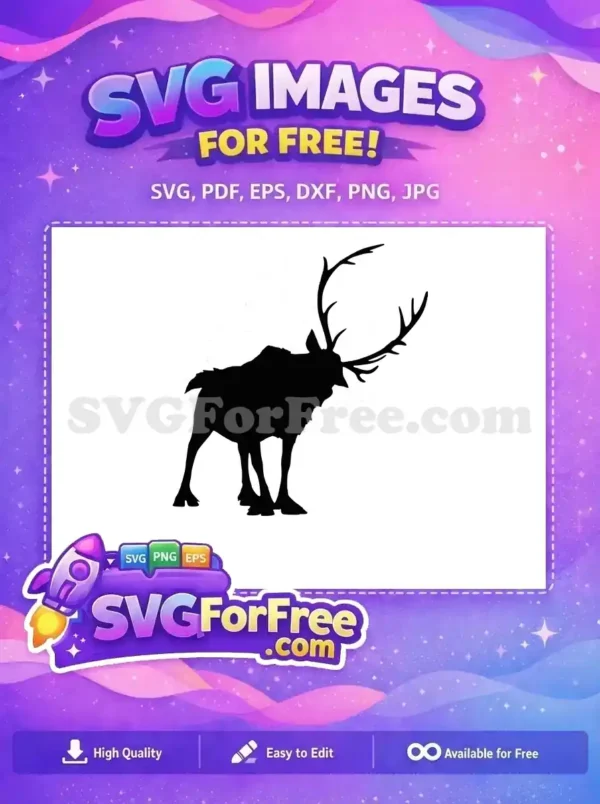 Free Sven Silhouette Free Reindeer Antlers Frozen Free SVG 3