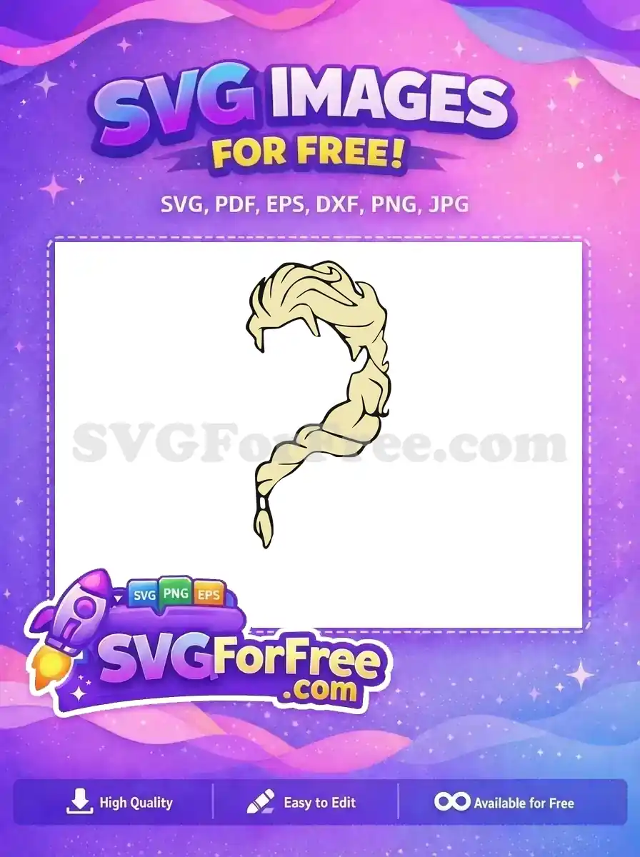 Free Elsa Braid Blonde Free Hair Frozen Disney Free SVG