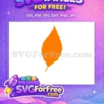 Free Orange Autumn Leaf Free Simple Shape Frozen Free SVG - Instant Download