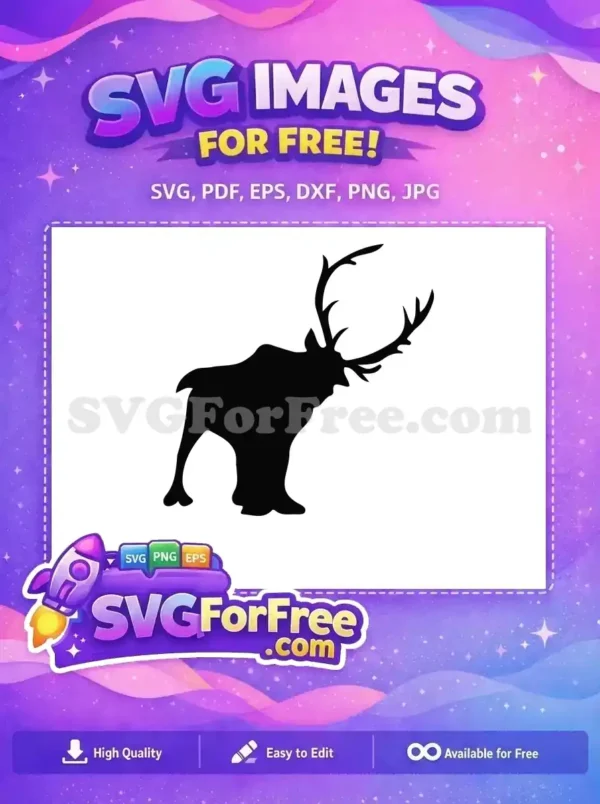 Free Sven Silhouette Free Reindeer Antlers Frozen Free SVG 4