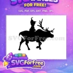 Free Anna Riding Sven Free Silhouette Frozen Free SVG 2 - Instant Download