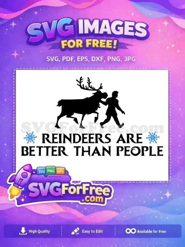 Free Kristoff Reindeer Silhouette Free Funny Quote Frozen Free SVG