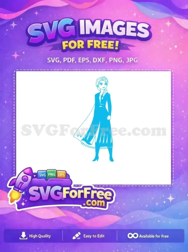Free Elsa Confident Pose Free Frozen Design Movie Free SVG
