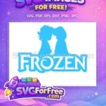 Free Anna Elsa Silhouette Free Sisters Hug Frozen Free SVG - Instant Download