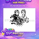Free Anna Elsa Sisters Free Silhouette Frozen Movie Free SVG - Instant Download