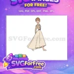 Free Braided Hairstyle Free Beige Dress Frozen Free SVG - Instant Download