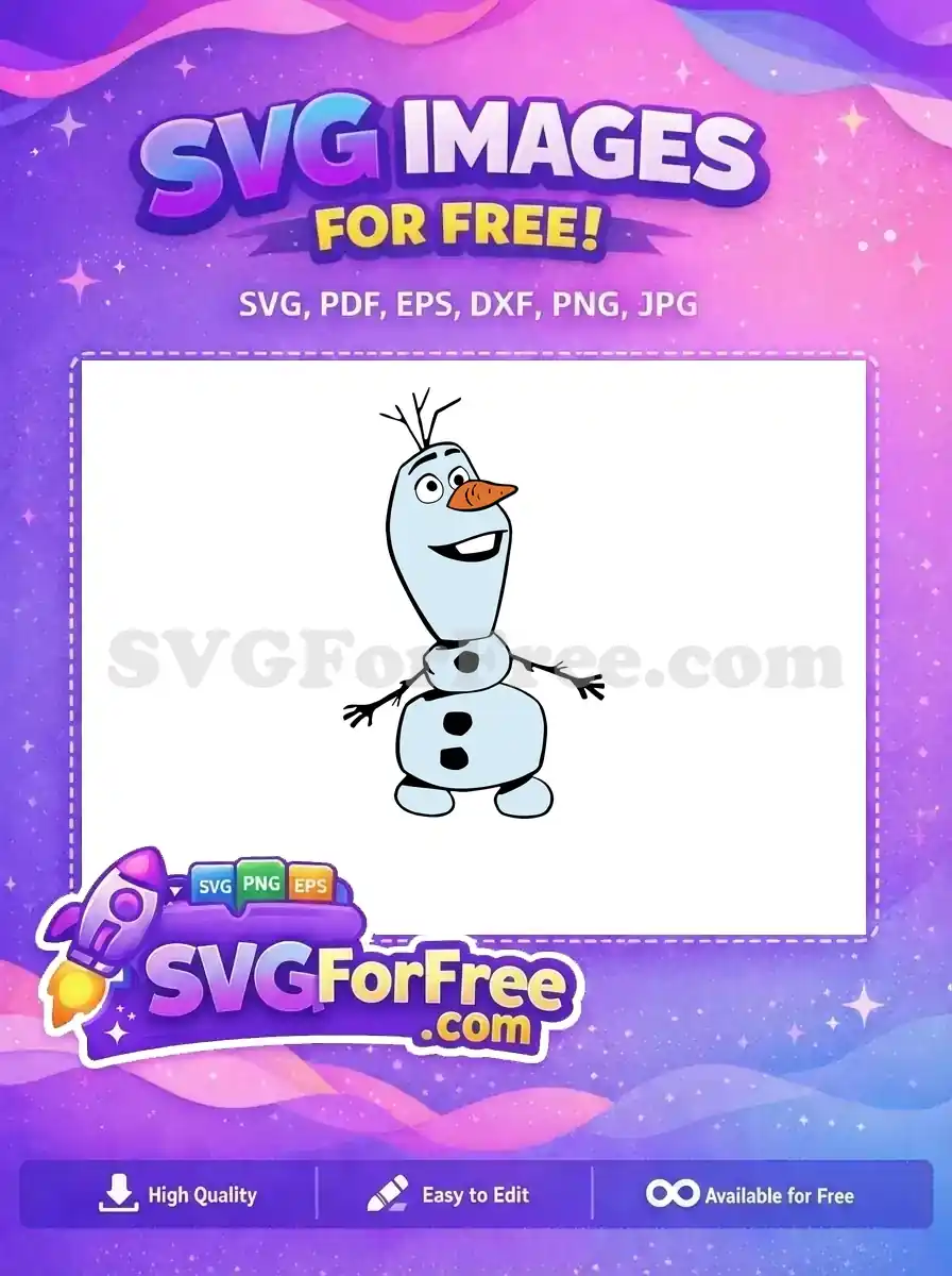Free Smiling Olaf Free Carrot Nose Frozen Free SVG 8