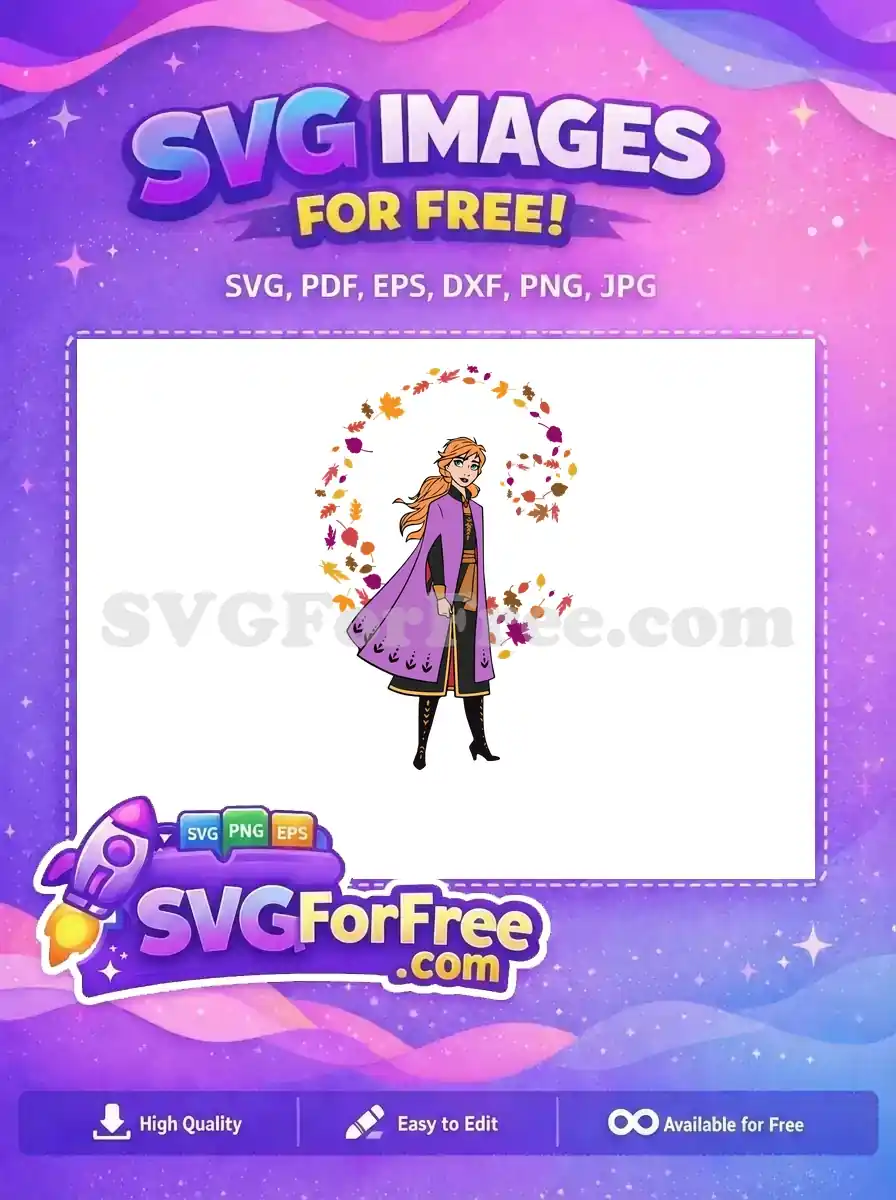 Free Anna Autumn Leaves Free Cape Design Frozen Free SVG