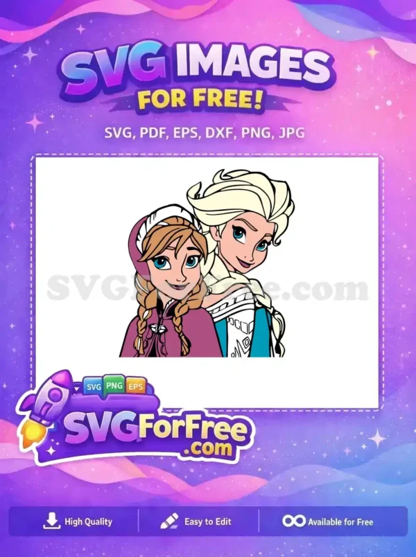 Free Smiling Anna Free Elsa Posing Frozen Free SVG Free Smiling Anna Free Elsa Posing Frozen Free SVG