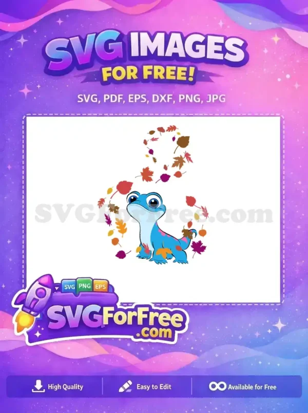 Free Bruni Autumn Leaves Free Playful Salamander Frozen Free SVG