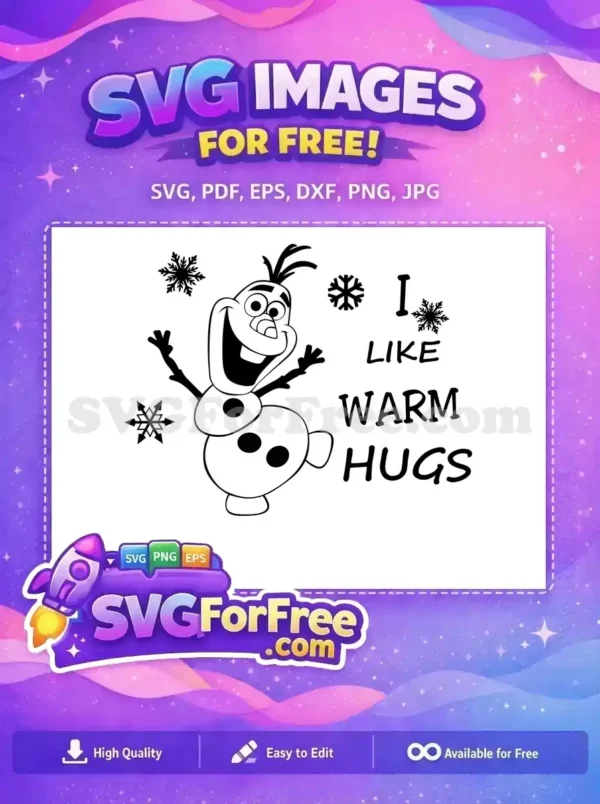 Free Smiling Olaf Free Snowflakes Frozen Disney Free SVG 3