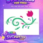 Free Pink Flower Free Green Swirls Frozen Free SVG 2 - Instant Download