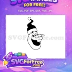Free Smiling Olaf Free Santa Hat Frozen Free SVG 2 - Instant Download