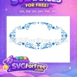 Free Swirl Floral Free Blue Decorative Frozen Disney Free SVG - Instant Download