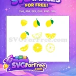 Free Yellow Lemon Slices Free Citrus Fruit Free SVG - Instant Download