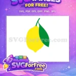 Free Yellow Lemon Free Green Leaf Fresh Fruit Free SVG - Instant Download