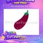 Free Purple Eggplant Detail Free Green Leaves Fresh Free SVG - Instant Download